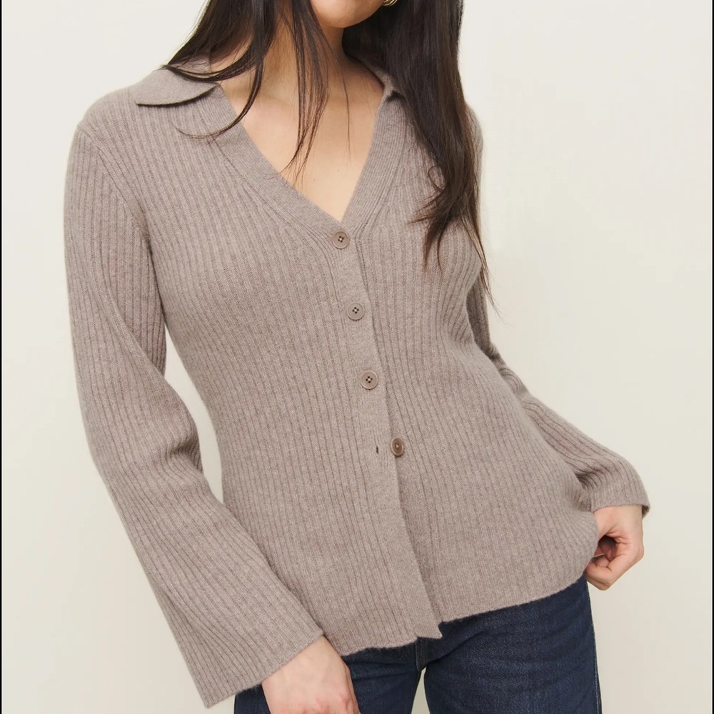 Reformation Shea Cashmere Collared Cardigan